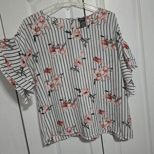 Floral Striped Women's Top